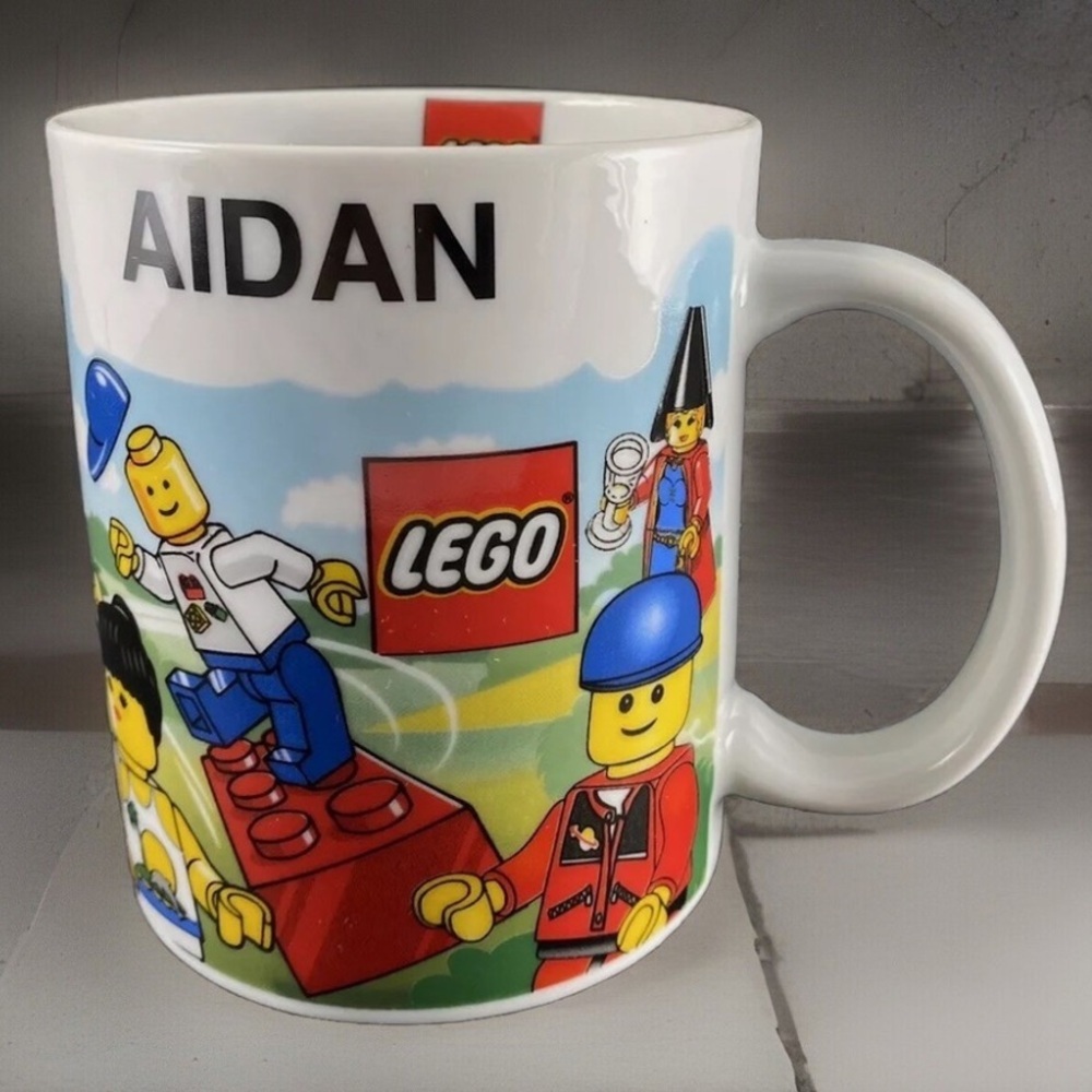 Lego Land Orlando Florida AIDAN Coffee Mug 2006 Minifigures Personalized